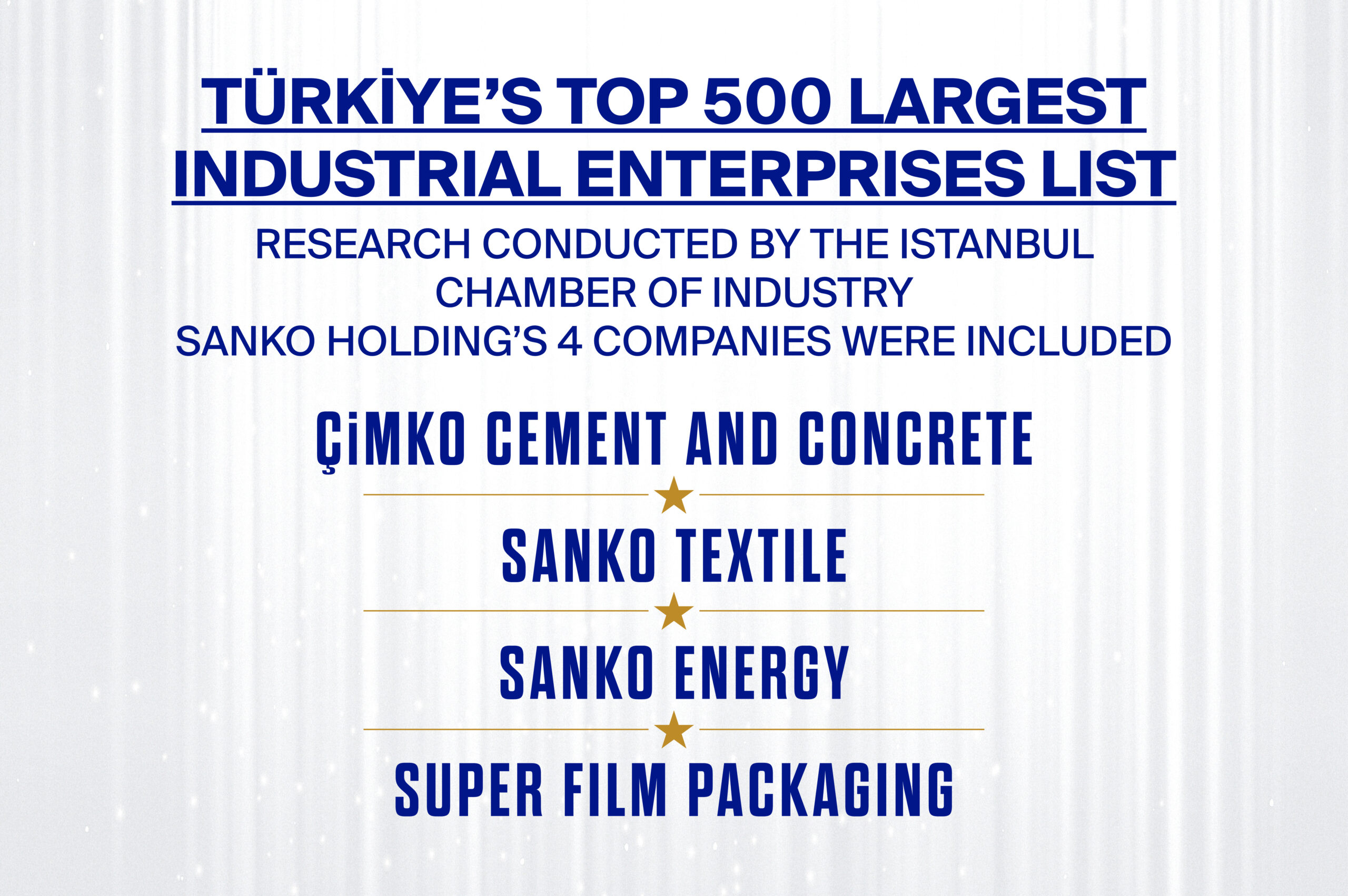 SANKO Holding’s 4 Companies Are Among the TOP 500 Industrial Companies in Türkiye